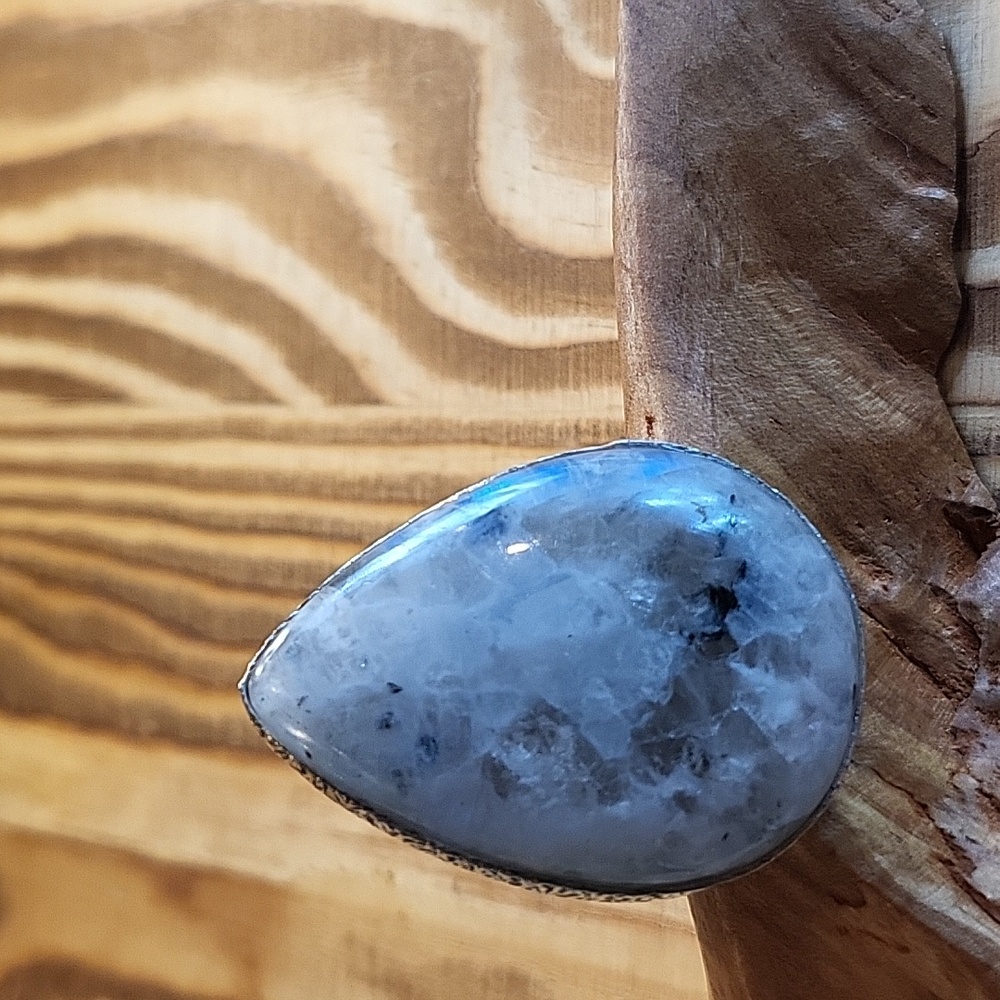 Moonstone Adjustable Ring - 925 Plated - image 6